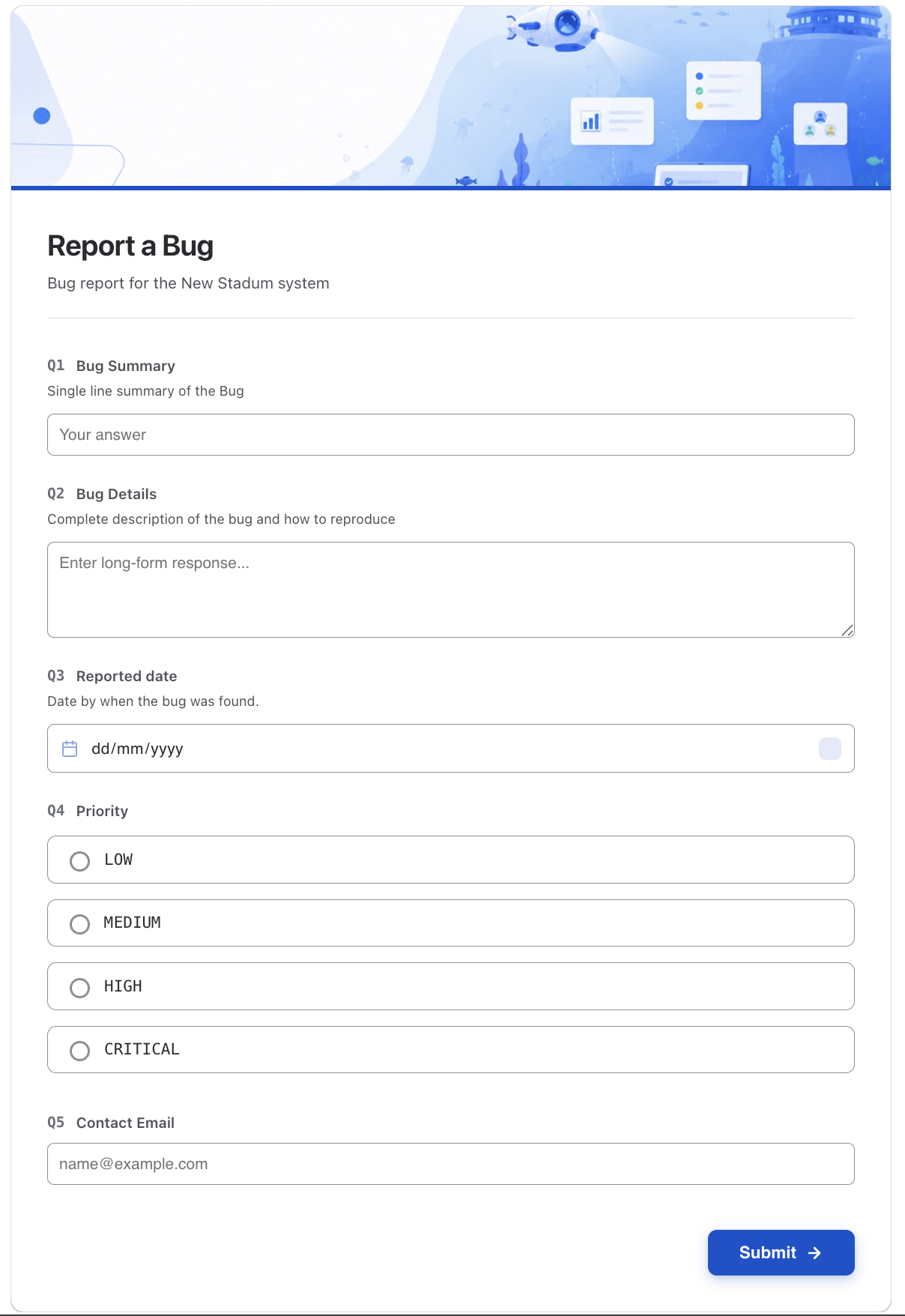 Form with multiple field types